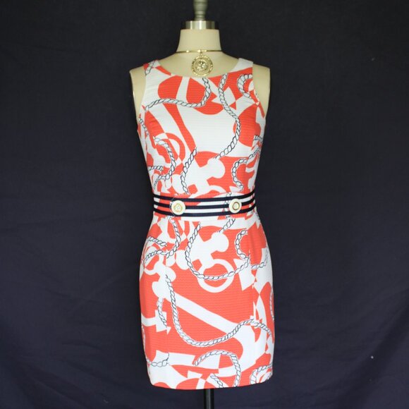 Lilly Pulitzer Kirkland dress tango orange booze cruize sailor nautical polo 2 - Picture 7 of 13